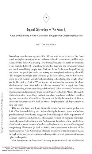 Beyond Citizenship As We Know It: Race and Ethnicity in Afro