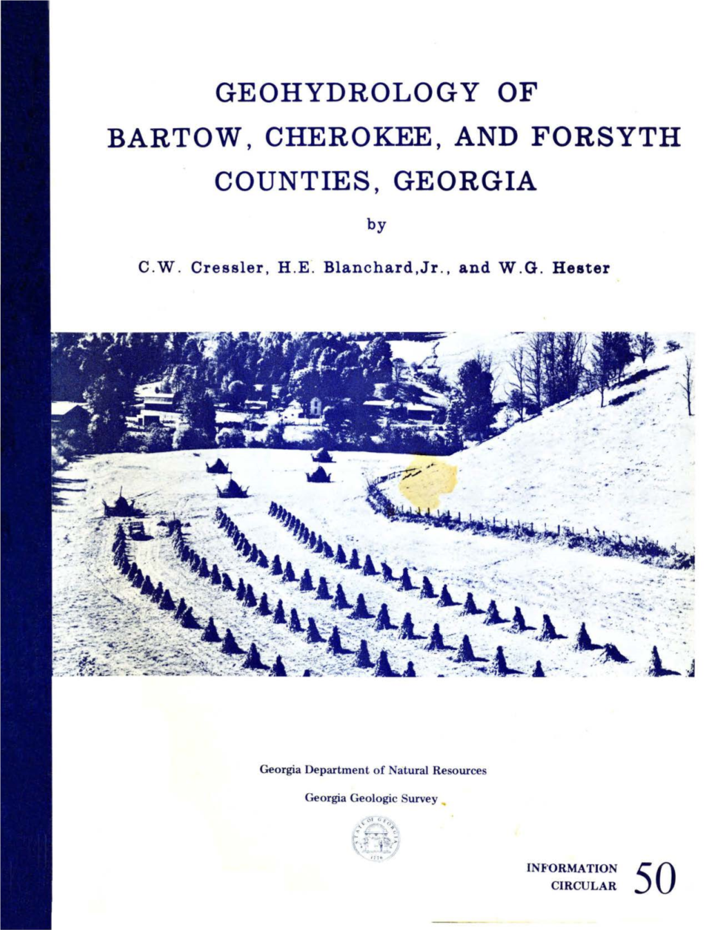 IC-50 Geohydrology of Bartow, Cherokee, and Forsyth Counties