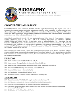 Colonel Mike Buck