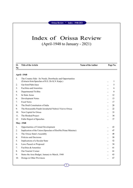 Odisha Review Index