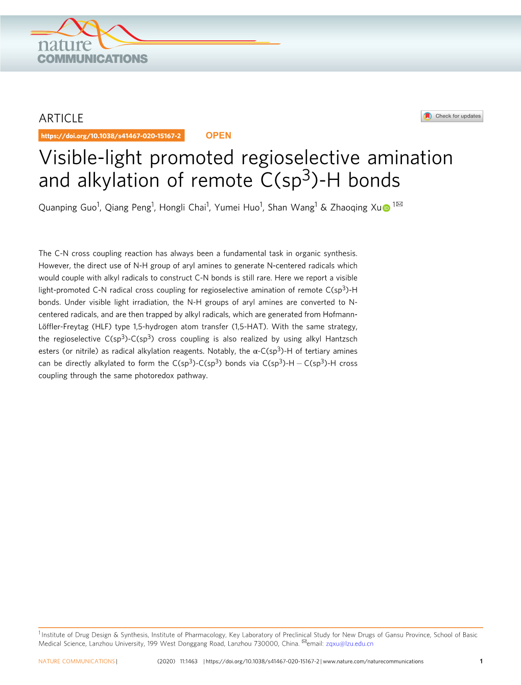 Visible-Light Promoted Regioselective Amination and Alkylation of Remote