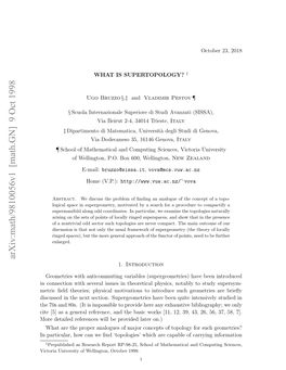 Arxiv:Math/9810056V1 [Math.GN] 9 Oct 1998 Itrauiest Fwligo,Otbr1998