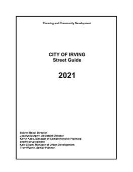 CITY of IRVING Street Guide