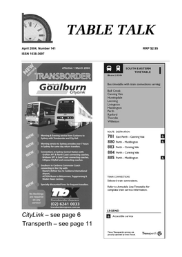 Citylink Œ See Page 6 Transperth Œ See Page 11