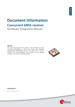 Document Information Concurrent GNSS Receiver Hardware Integration Manual