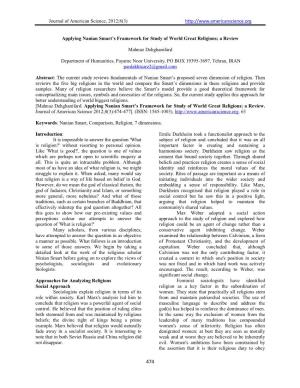 Journal of American Science, 2012;8(3) Applying Nanian Smart's Framework for Study of World