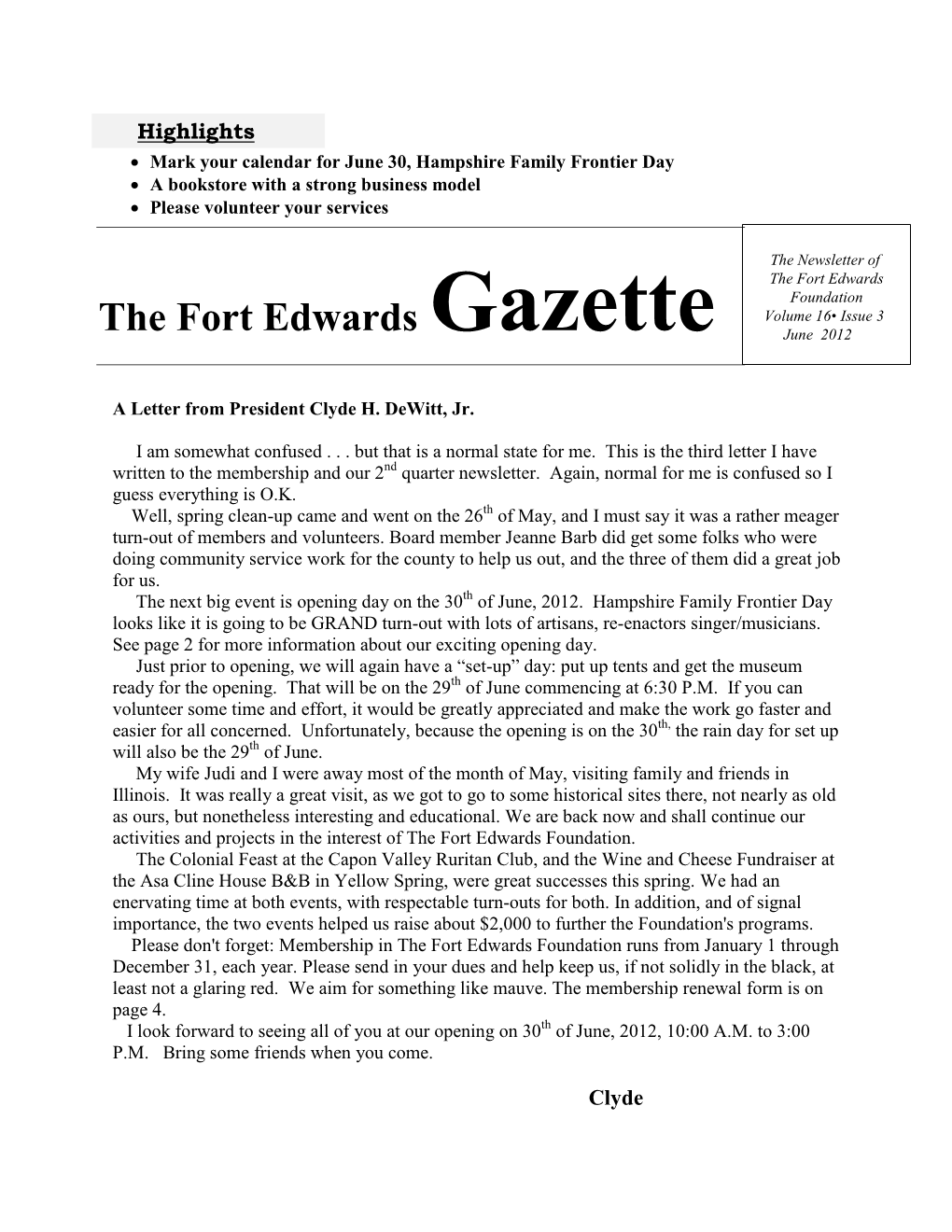 The Fort Edwards Gazette June 2012