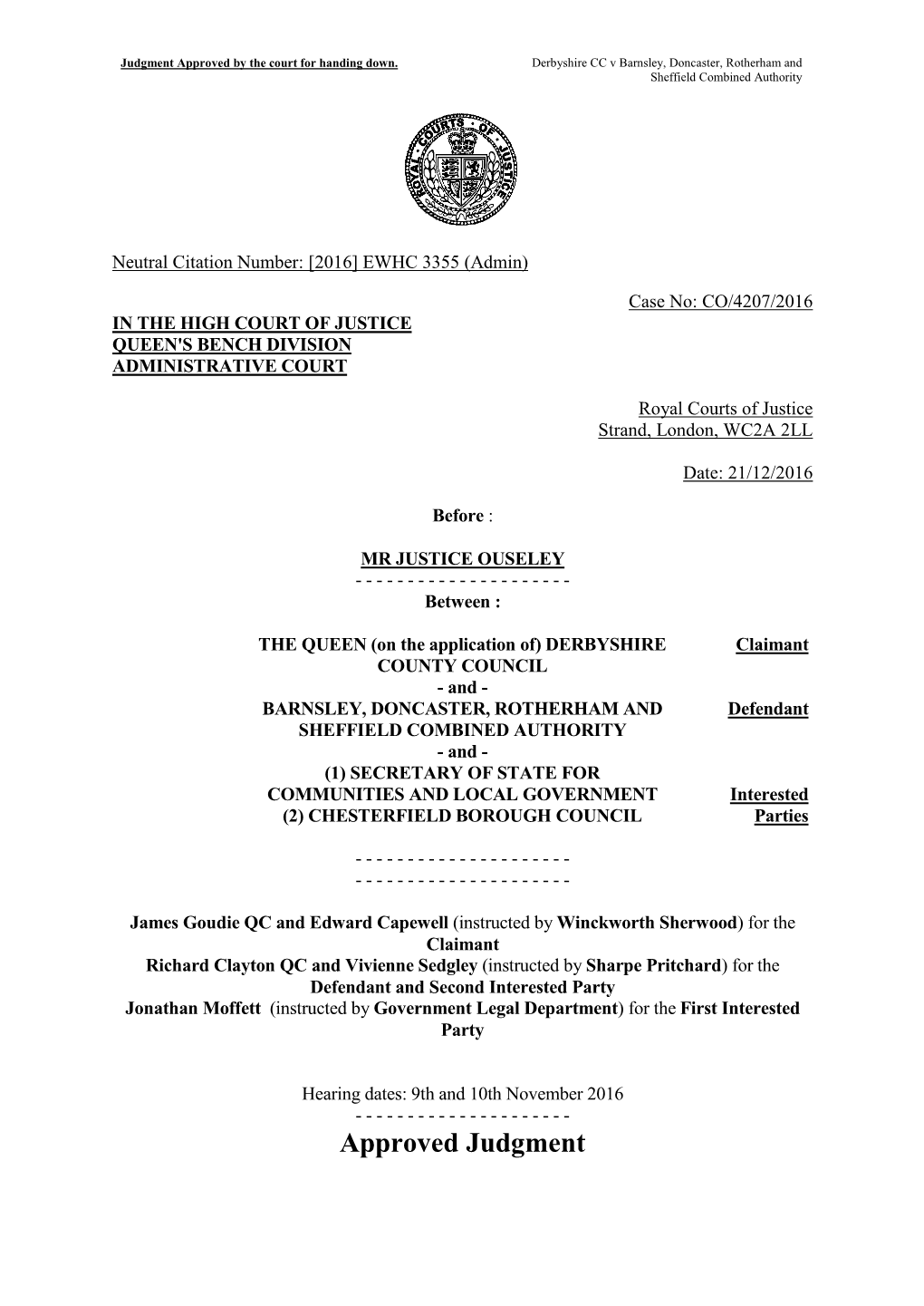 High Court Judgment Template