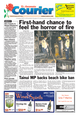 Te Awamutu Courier, Thursday, March 6, 2008 Work out ‘Warm Up’ for Weekend by Cathy Asplin Life This Weekend