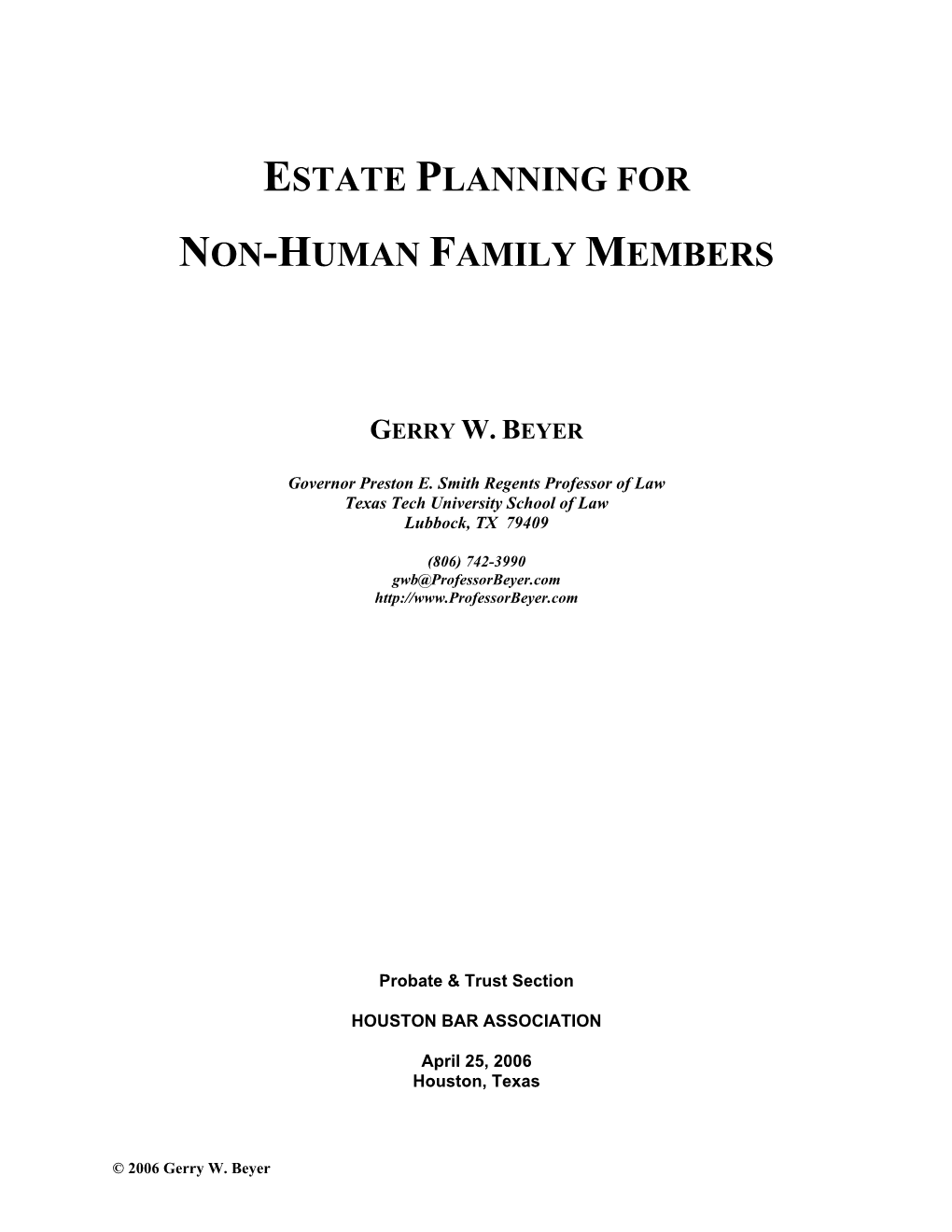 Estate Planning for Non-Human Family Members