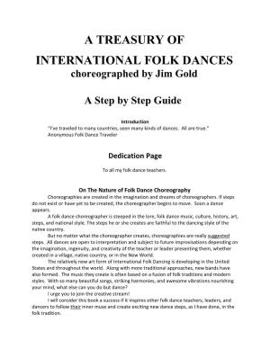 A TREASURY of INTERNATIONAL FOLK DANCES Choreographed by Jim Gold