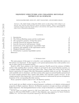 Arxiv:1807.09367V1 [Math.DG] 24 Jul 2018 Ihydgnrt.Oedsigihdfauei Ht Exce That, Is Feature Coord Eq Distinguished Harmonic One Einstein the Natural Degenerate