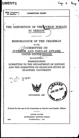 THE DISPOSITION of Thetlic DOMAIN in OREGON