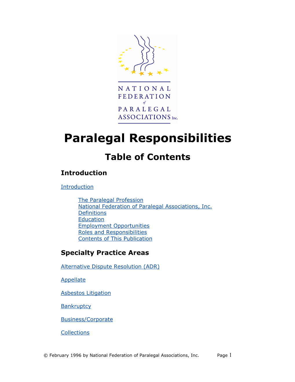 Paralegal Responsibilities