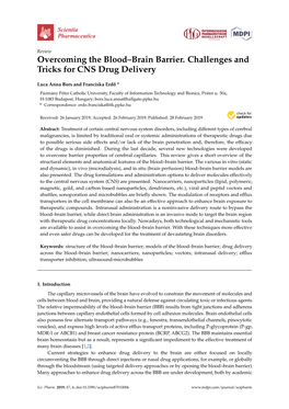 Overcoming the Blood–Brain Barrier. Challenges and Tricks for CNS Drug Delivery