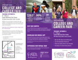 COLLEGE and CAREER FAIR TUESDAY, OCTOBER 8 Th 6 - 7:30 P.M