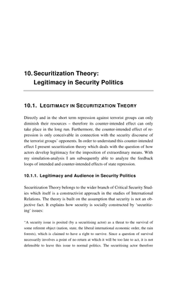 10. Securitization Theory: Legitimacy in Security Politics