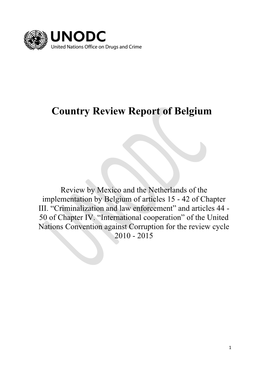 Country Review Report of Belgium