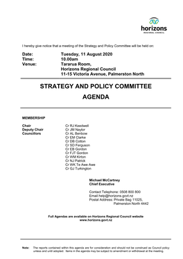 Agenda of Strategy and Policy Committee