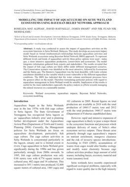 Modelling the Impact of Aquaculture on Setiu Wetland Ecosystems Using Bayesian Belief Network Approach