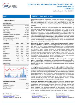 (VITRANSCHART) VST (HSX) Update Report – May 28, 2010