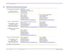 8.3 KDOT District and Area Contact Information