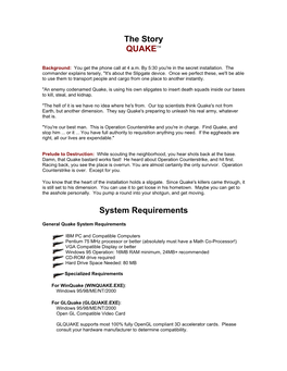 Quake Manual