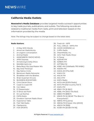 California Media Outlets