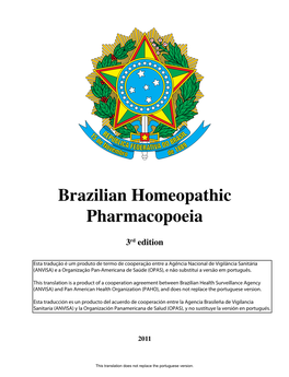 Brazilian Homeopathic Pharmacopoeia