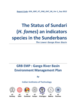 The Status of Sundari (H. Fomes) an Indicators Species in the Sunderbans