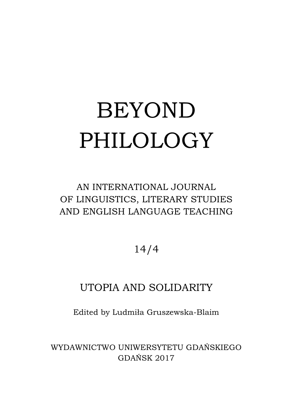 Beyond Philology