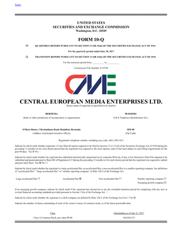 CENTRAL EUROPEAN MEDIA ENTERPRISES LTD. (Exact Name of Registrant As Specified in Its Charter)