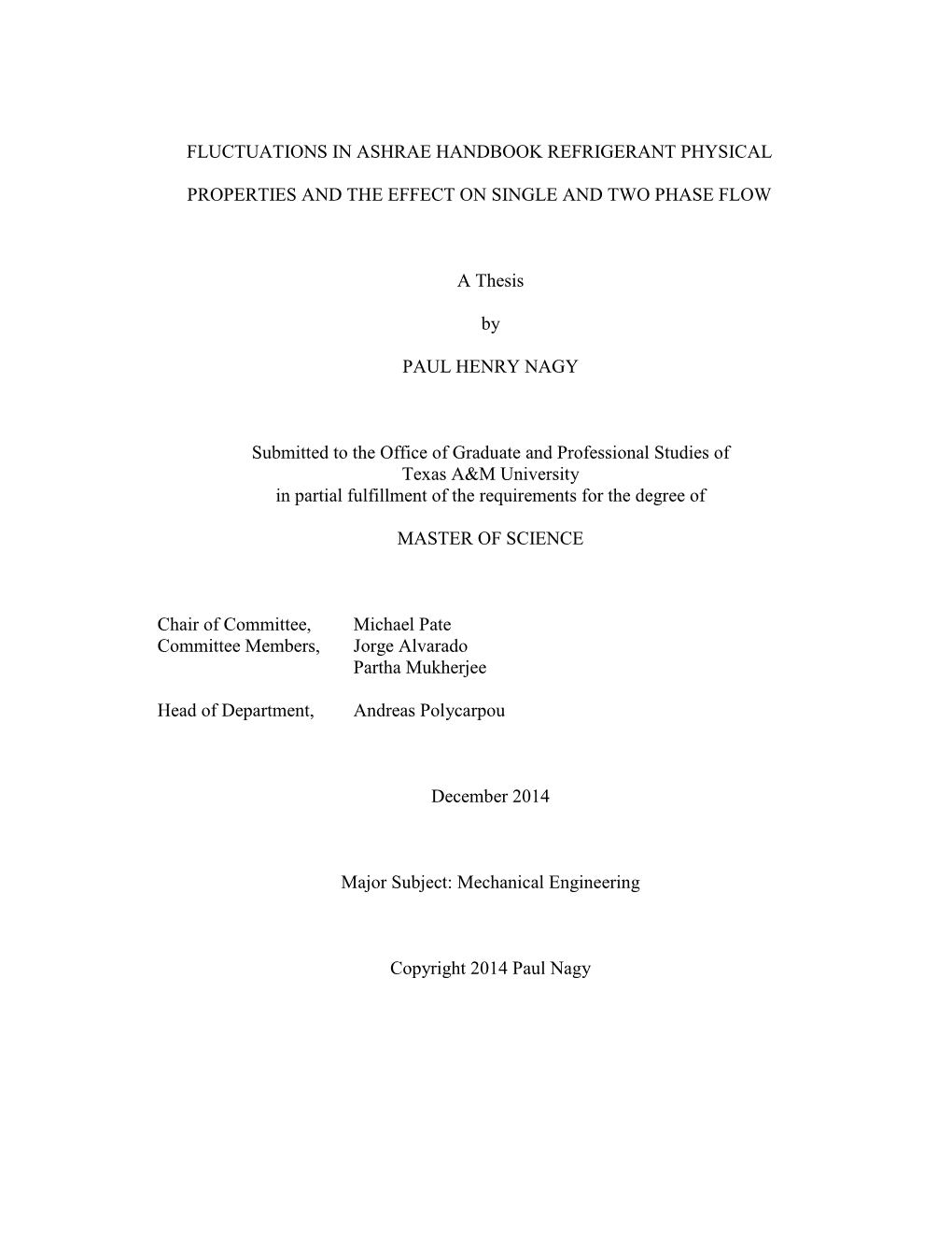 Fluctuations in Ashrae Handbook Refrigerant Physical