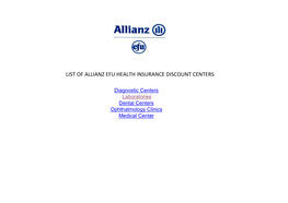 List of Allianz Efu Health Insurance Discount Centers