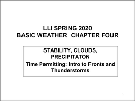 Basic Weather Chapter 4-Stability, Clouds, Precipitation