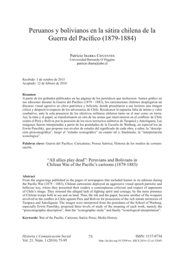 Peruanos Y Bolivianos En La Sátira Chilena De La Guerra Del Pacífico (1879-1884)