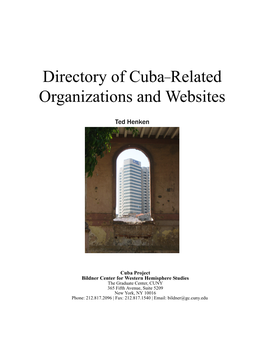 Directory of Cuba–Related Organizations and Websites