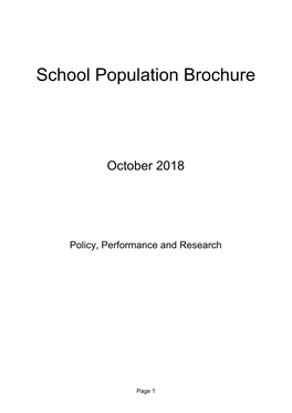 School Population Brochure October 2018