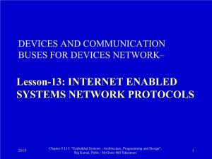 Lesson-13: INTERNET ENABLED SYSTEMS NETWORK PROTOCOLS