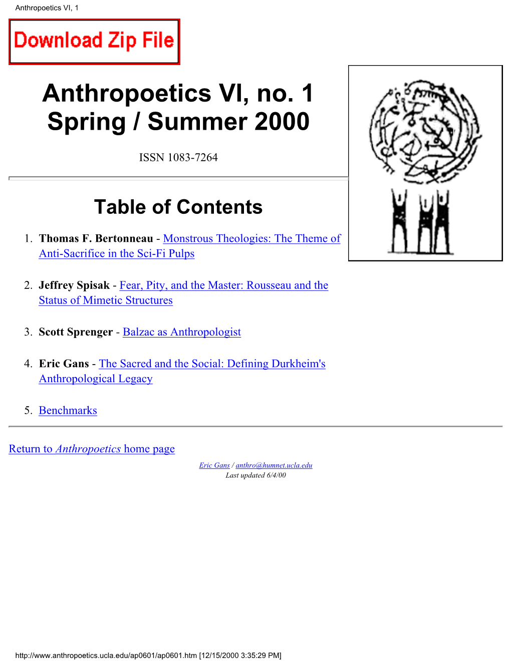 Anthropoetics VI, 1