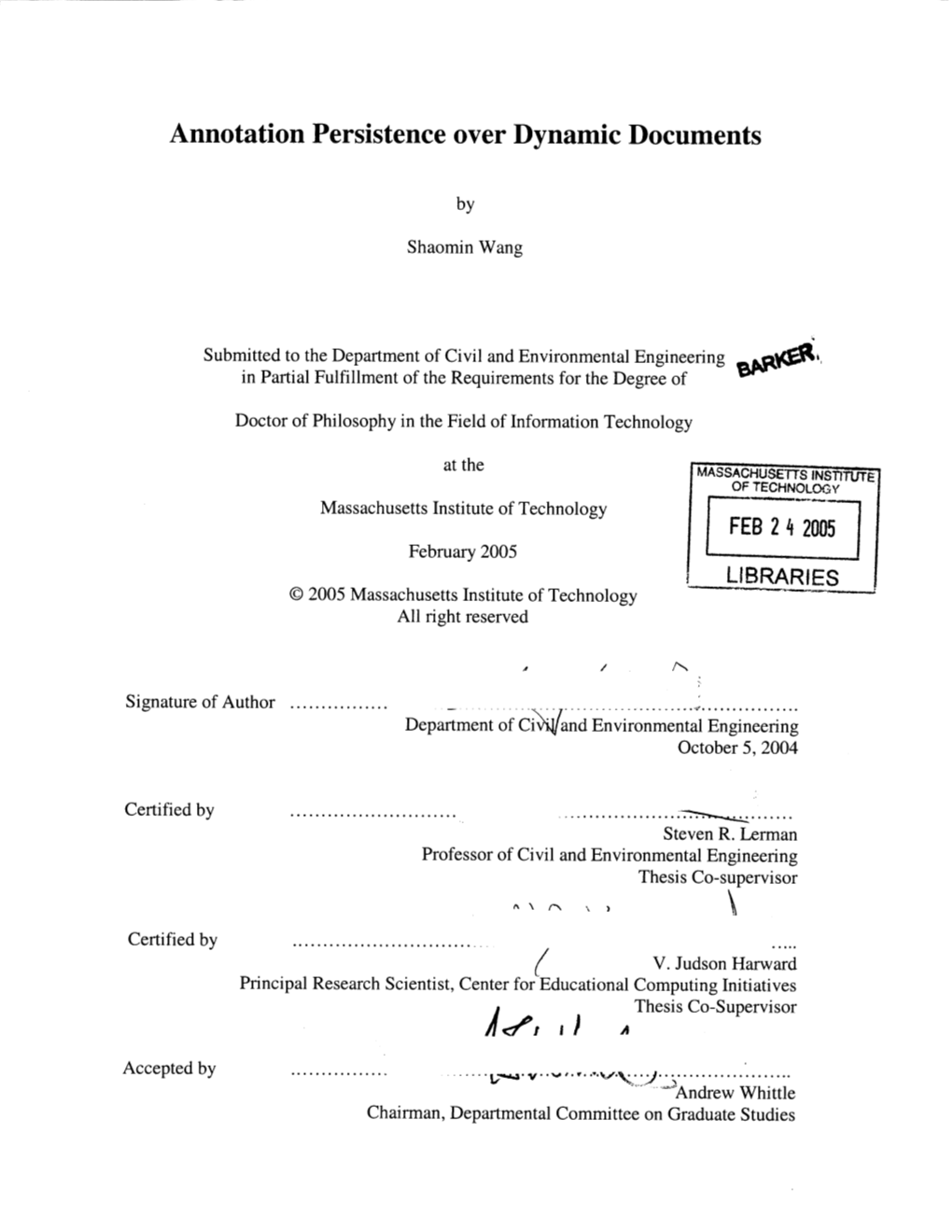 Annotation Persistence Over Dynamic Documents