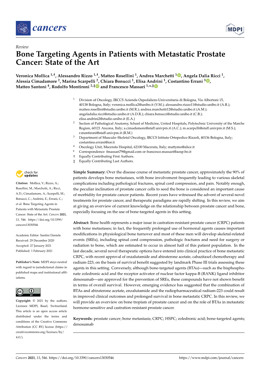 Bone Targeting Agents in Patients with Metastatic Prostate Cancer: State of the Art