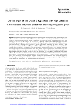 On the Origin of the O and B-Type Stars with High Velocities
