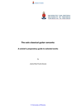 The Solo Classical Guitar Concerto