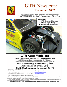 GTR Newsletter November 2007