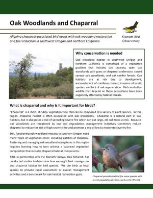 Oak Woodlands and Chaparral