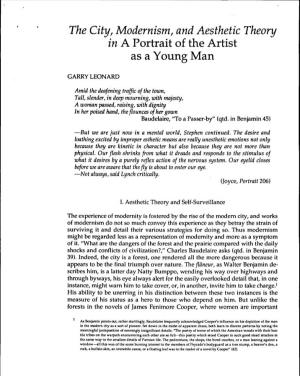 The City, Modernism, and Aesthetic Theory in a Portrait of the Artist As a Young Man