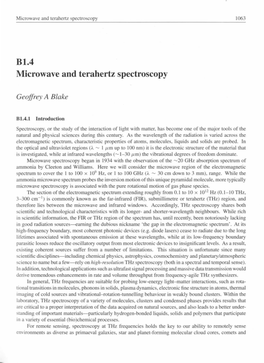 B1.4 Microwave and Terahertz Spectroscopy