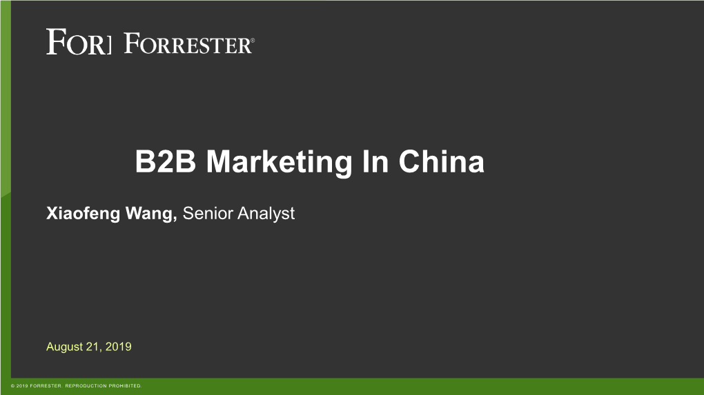 B2B Marketing in China