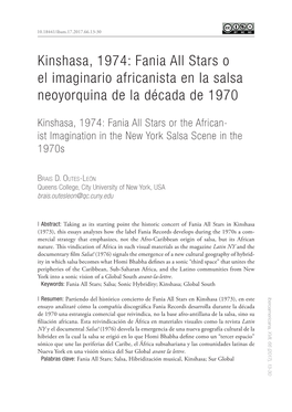 Kinshasa, 1974: Fania All Stars O El Imaginario Africanista En La Salsa